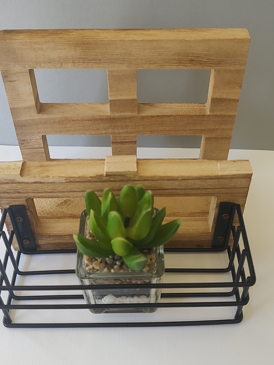 unbranded . Other - Decorative Napkin Holder Wood Regular Size New With Space For Salt And Pepper